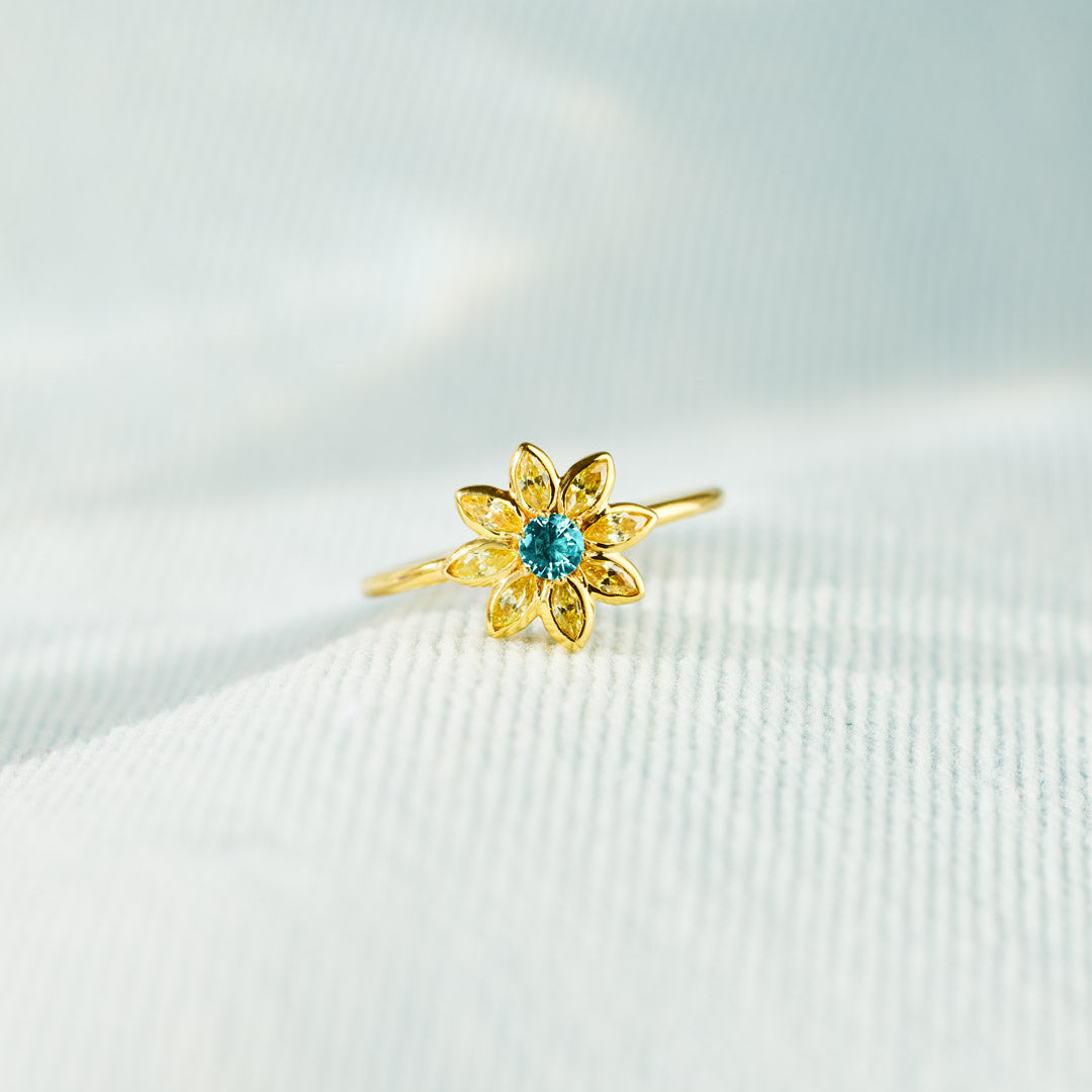 I Love You Golden Flower Ring