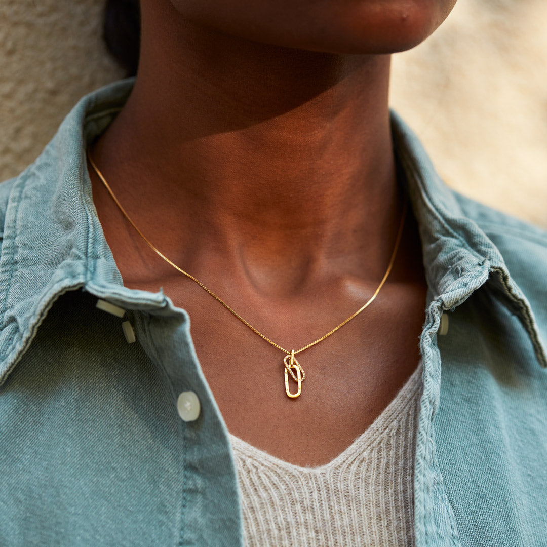 Linked Together Rectangle Interlocking Necklace