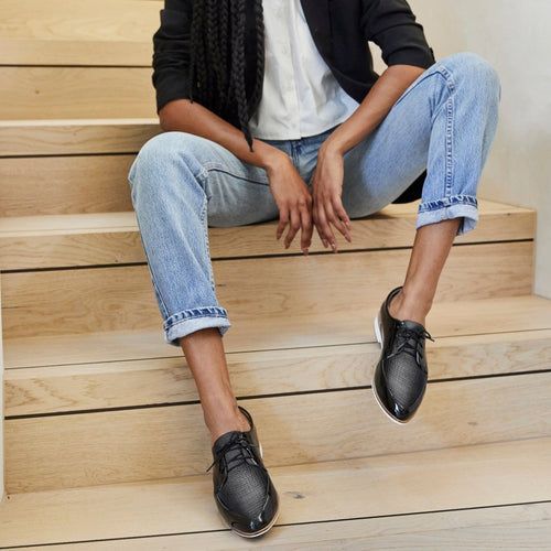 Amelia II Black Lizard Emboss