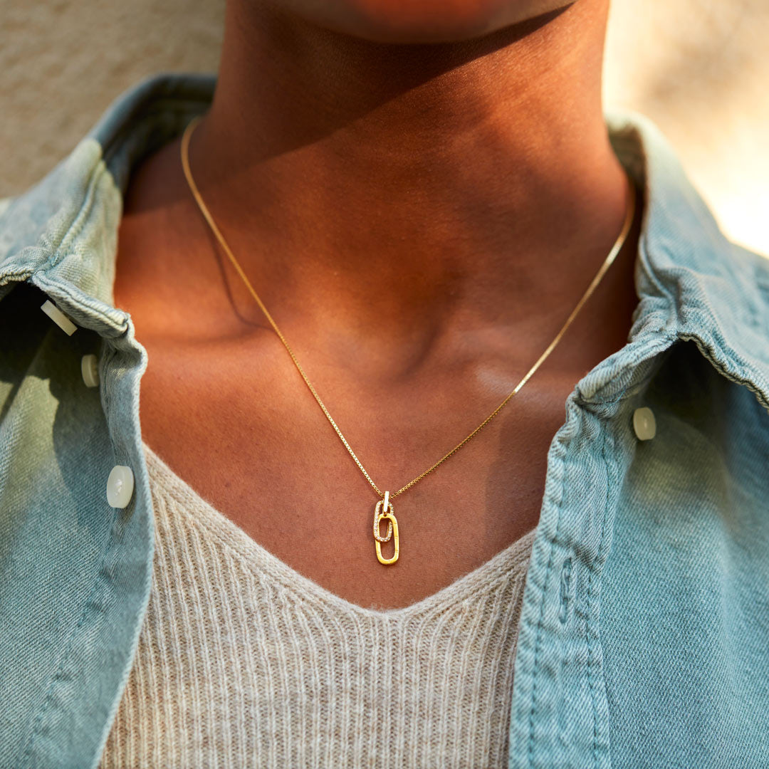 Linked Together Rectangle Interlocking Necklace