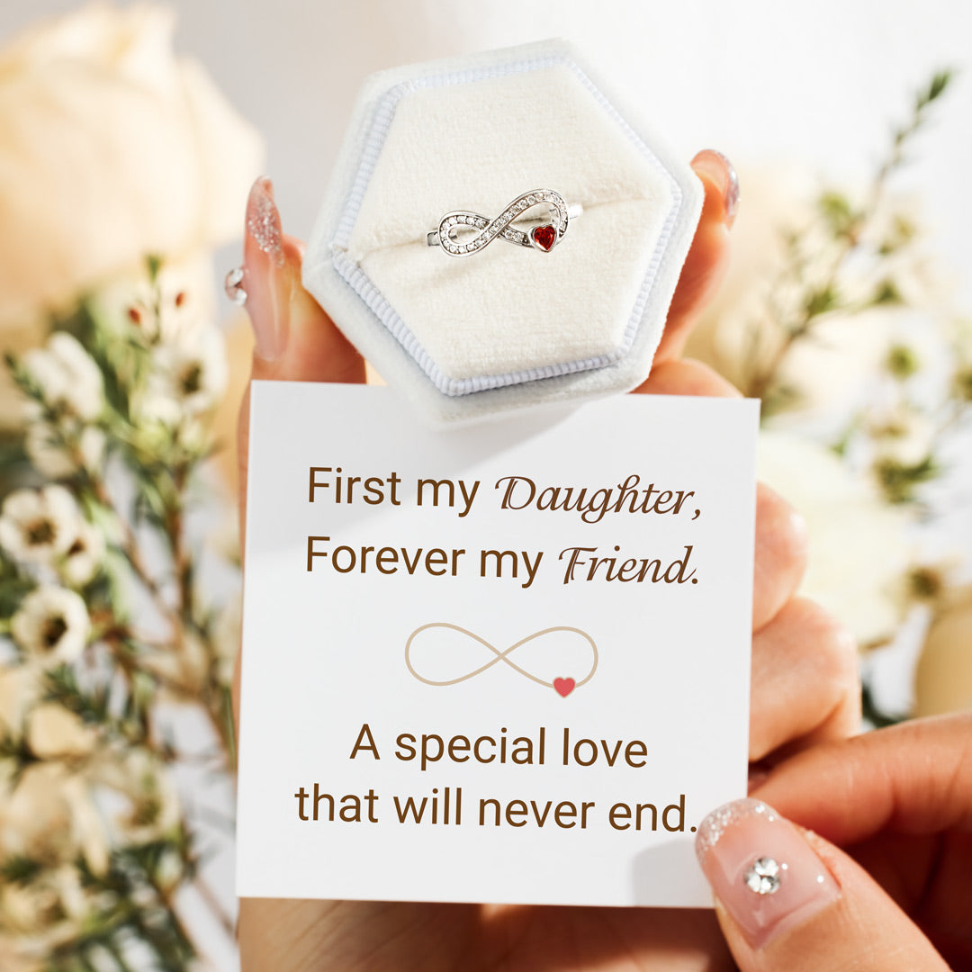 First My Daughter Heart Infinity Ring